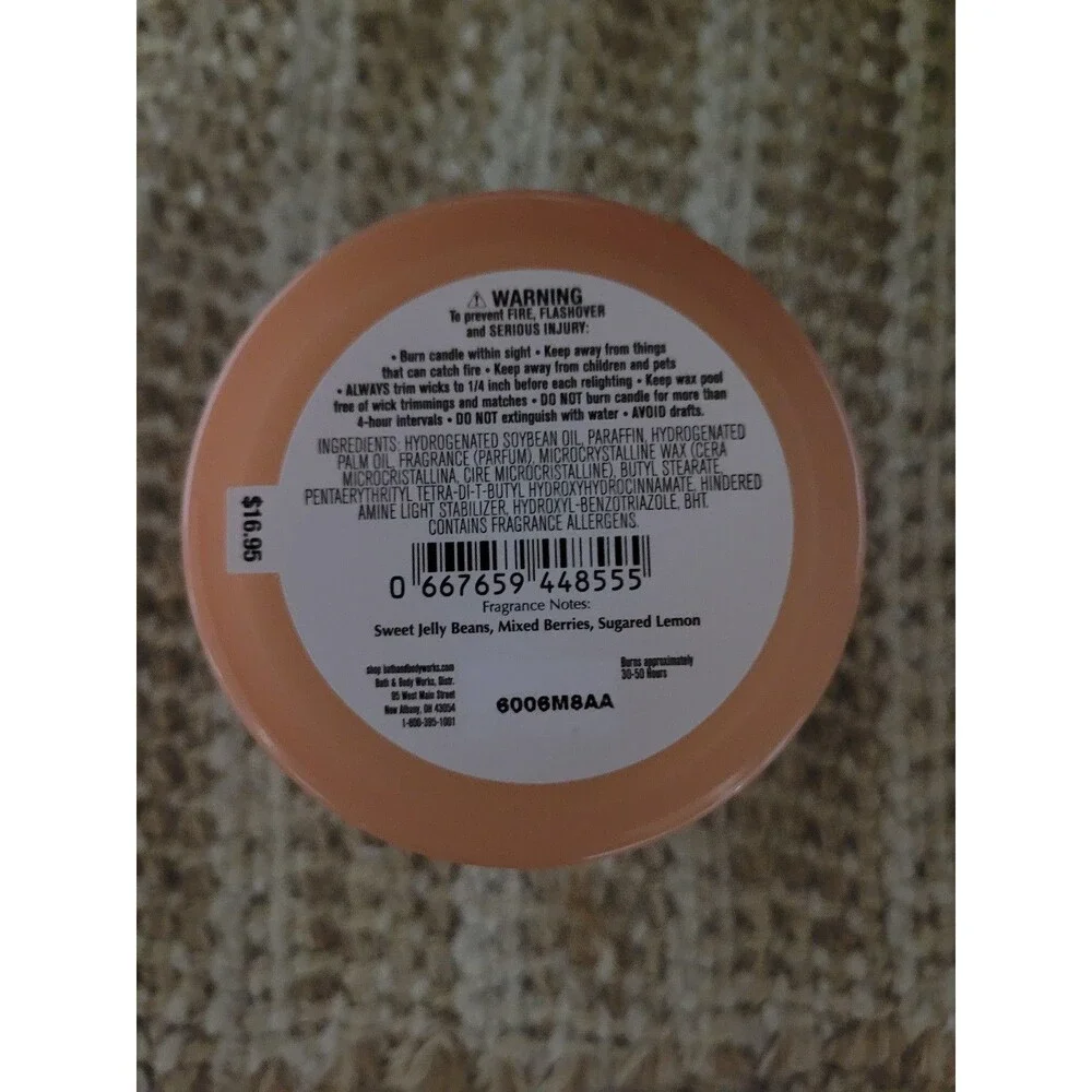 Tutti Frutti Candy Single Wick Bath and Body Works Candle